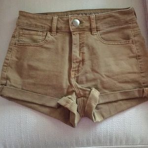 American eagle Camel colored denim shorts